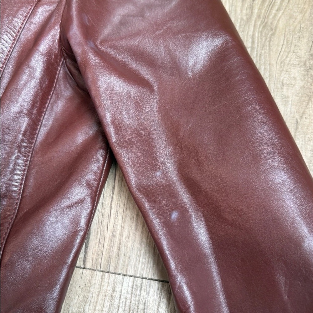 Wilson Burgundy Leather Blazer Jacket for Women - Picture 8 of 16